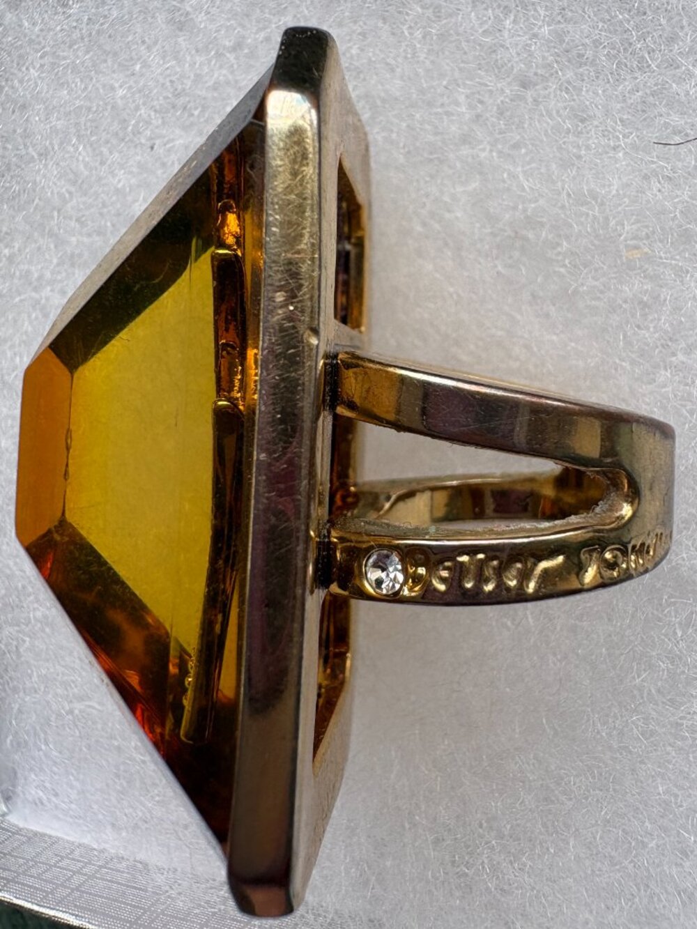Big Statement Vintage Ring Encased Lightning Bolt with Matching Necklace - Picture 2 of 6